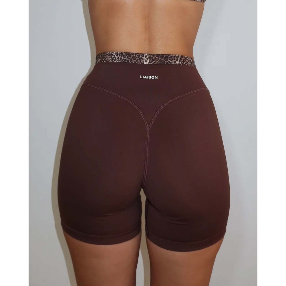 Liaison The Label Layered Sculpt Short V1 Mocha Brown Wild Side S Animal Print
